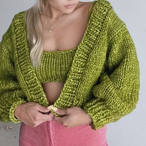 Handknit Sweater and cropped tank